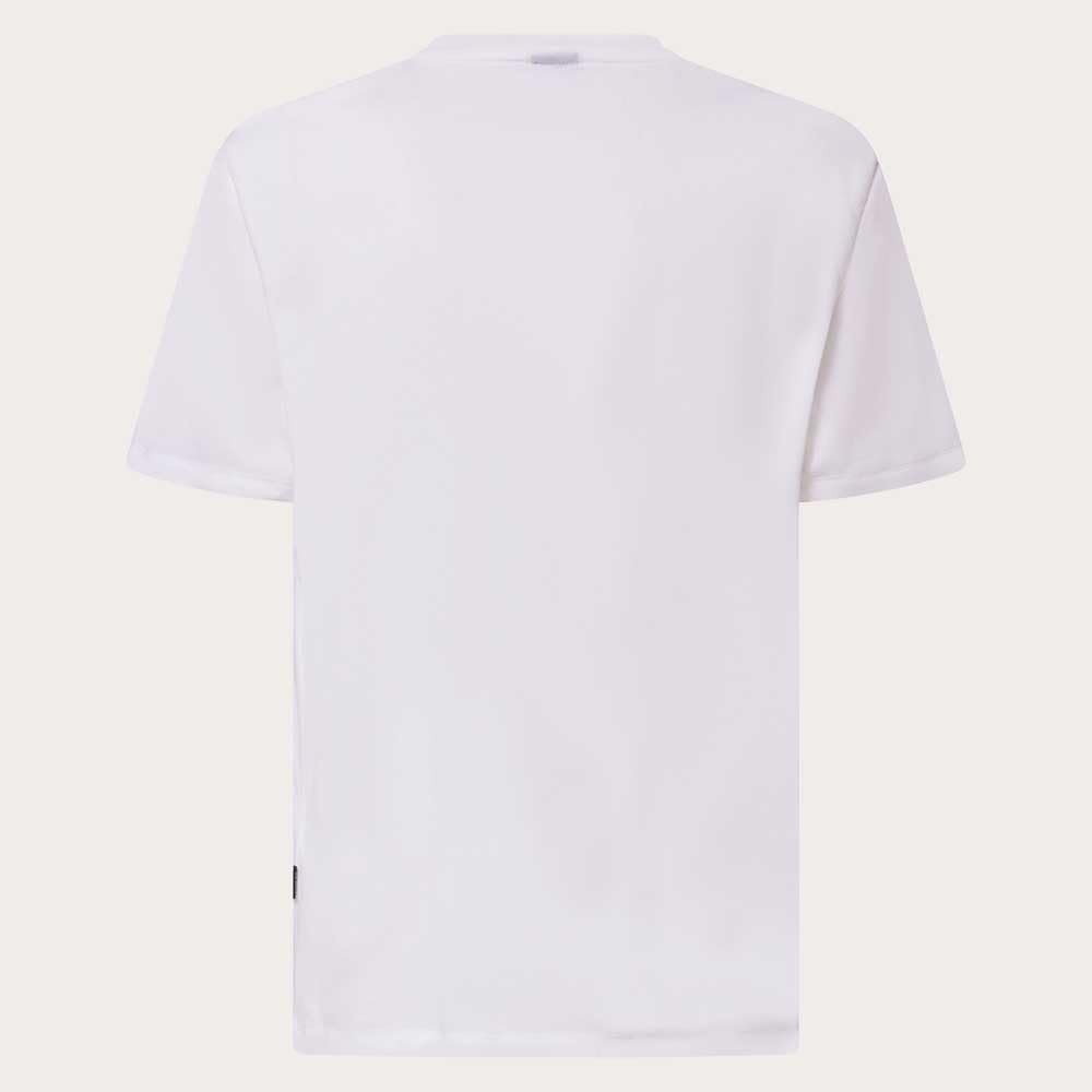 Men's white crew-neck sun tee with plain back, no graphic