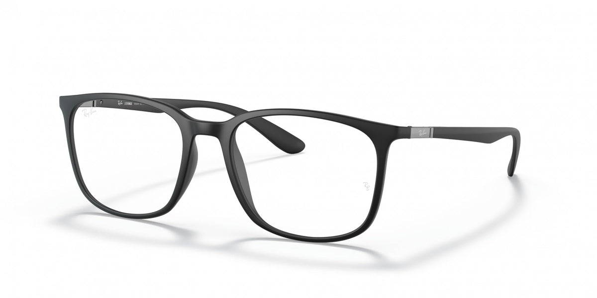 Black rectangular prescription eyewear frames with full-rim design