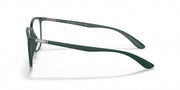 Ray-Ban RX7199 prescription eyewear frames, deep green metal temples