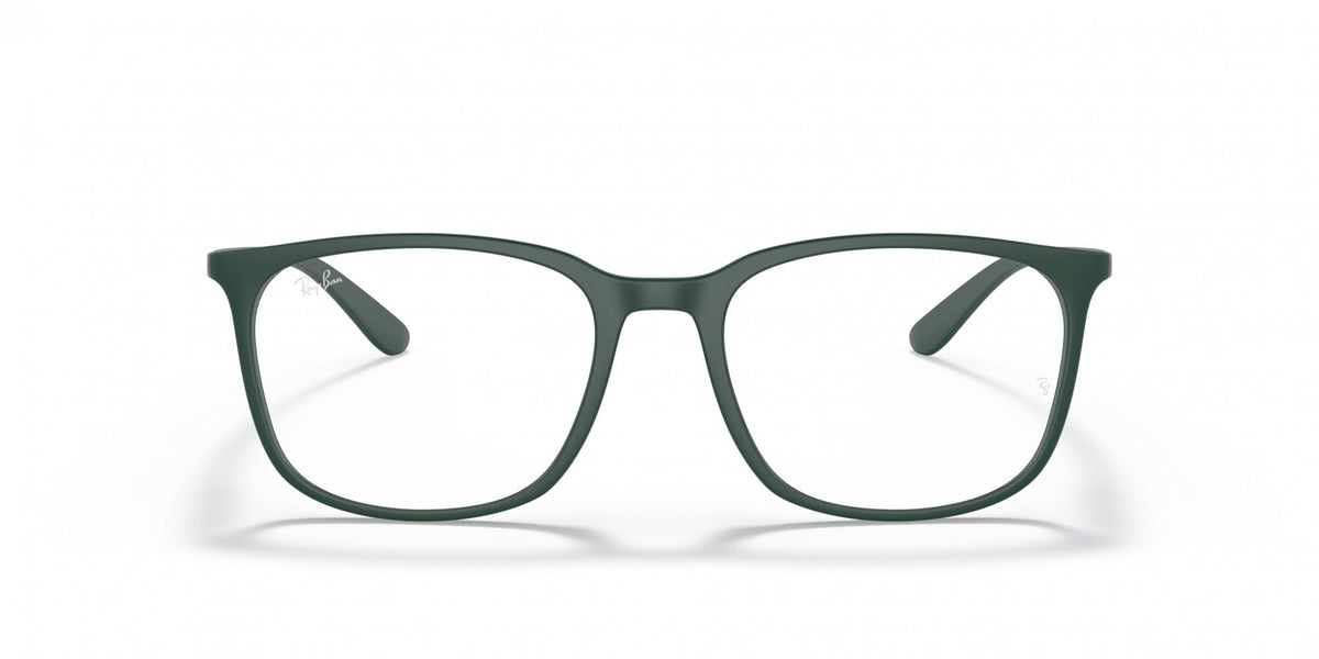 Ray-Ban RX7199 prescription eyewear frames, dark green rectangular glasses