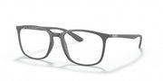 Grey prescription eyewear frames with full-rim rectangular lenses
