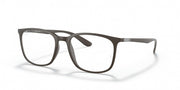 Ray-Ban RX7199 prescription eyewear frames, brown-gray full-rim rectangle