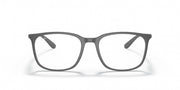 Dark grey prescription eyewear frames, front view with clear lenses