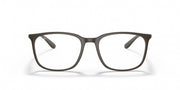 Ray-Ban RX7199 prescription eyewear frames, brown full-rim rectangular lenses