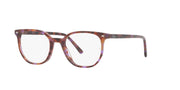 Ray-Ban prescription eyeglass frames, brown tortoise, angled front view, full-rim