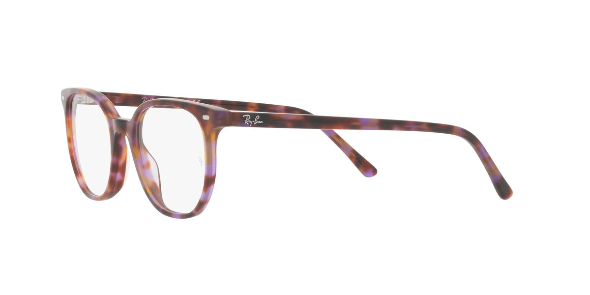 Ray-Ban prescription eyeglass frames, brown tortoise, side-by-side front angle, full-rim