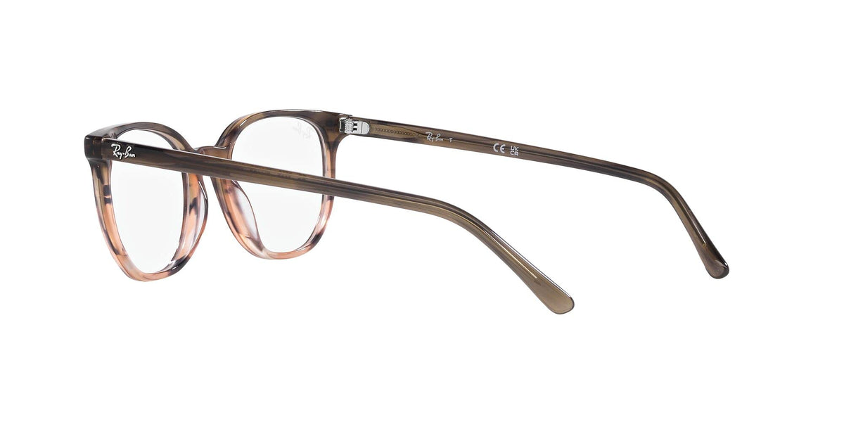 Prescription eyewear frames with brown gradient and dark arms, full-rim square lenses