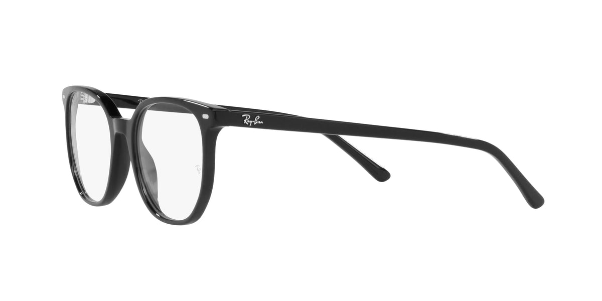 Ray-Ban RX5397 prescription eyeglass frames, black full-rim with angled view