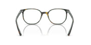 Prescription eyeglass frames, dark gradient multicolor full-rim with clear demo lenses, front view