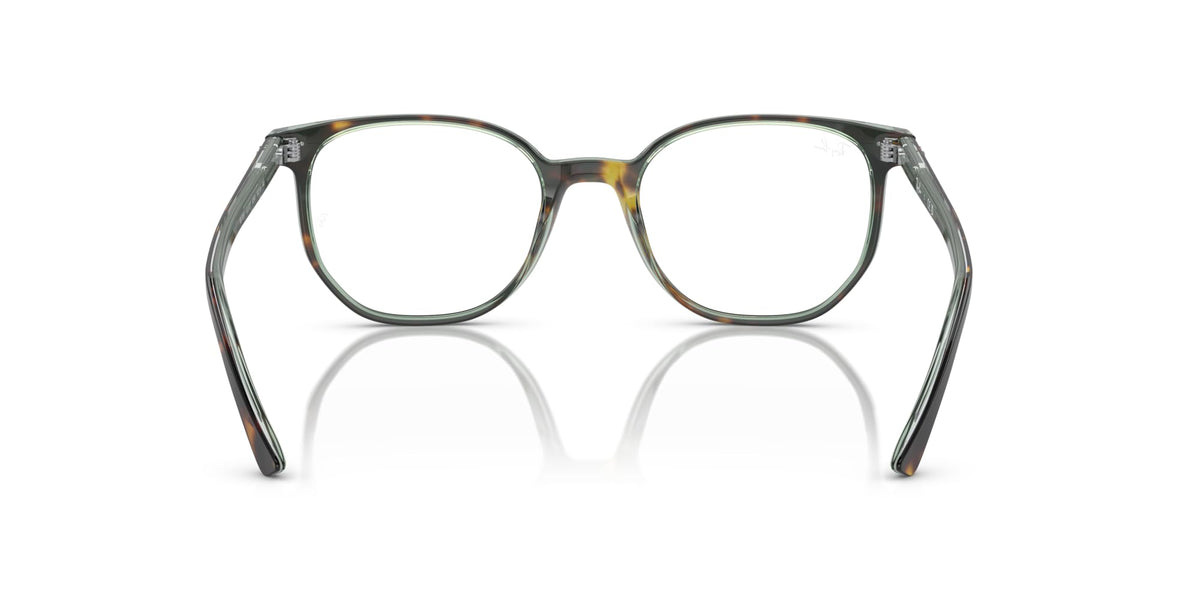 Prescription eyeglass frames, dark gradient multicolor full-rim with clear demo lenses, front view