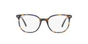 Tortoiseshell round eyeglass frames front view with clear lenses and dark details