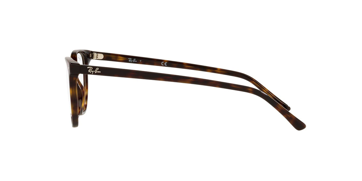 Ray-Ban RX5397 prescription eyeglass frames, tortoiseshell-style full-rim temple view