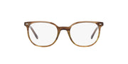 Prescription eyewear frames in warm brown with full-rim rounded square lenses