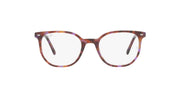 Ray-Ban prescription eyeglass frames, brown tortoise, straight front view, full-rim