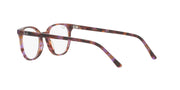 Ray-Ban prescription eyeglass frames, brown tortoise, front and right temple view, full-rim