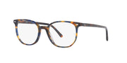 Tortoiseshell eyeglass frames front view with clear lenses and dark top bar