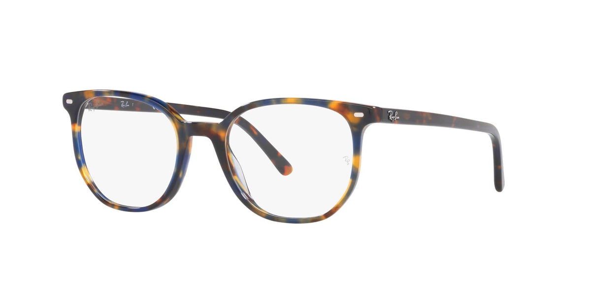 Tortoiseshell eyeglass frames front view with clear lenses and dark top bar