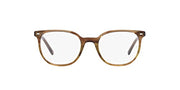 Prescription eyewear frames with warm brown front and rounded square lenses