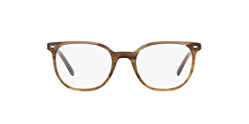 Prescription eyewear frames with warm brown front and rounded square lenses