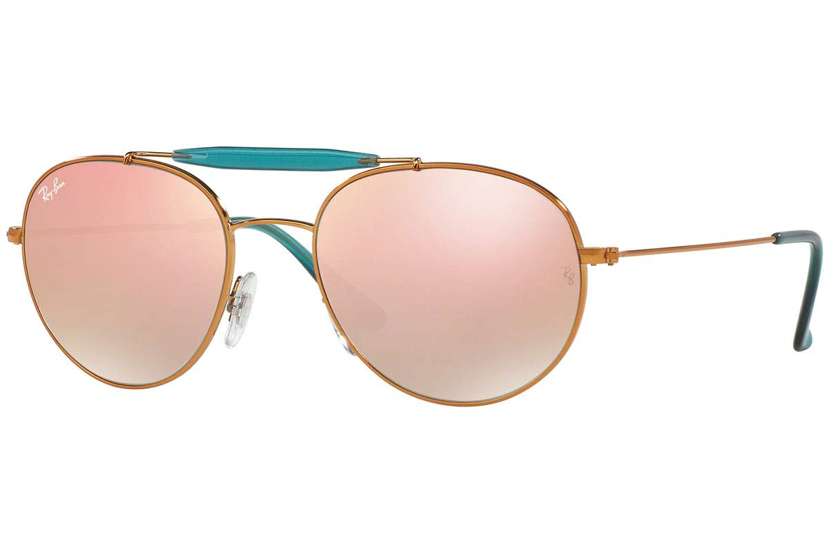 Ray-Ban RB3540 bronze-copper sunglasses with rose-pink mirrored lenses