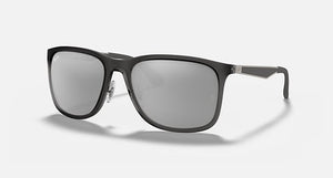 Matte Transparent Grey/Grey Mirrored Silver Gradient