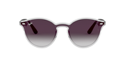 Ray-Ban round sunglasses with transparent frame and purple gradient lenses