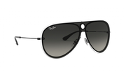 Ray-Ban aviator sunglasses, black frame with dark gray lens gradient