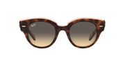 Ray-Ban Roundabout round sunglasses with havana frame and dark gradient lenses