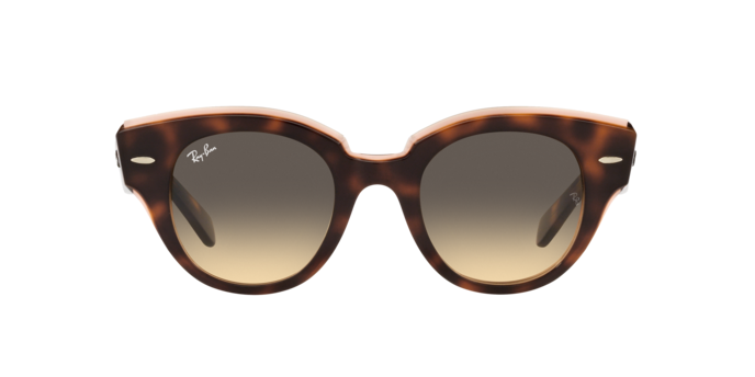 Ray-Ban Roundabout round sunglasses with havana frame and dark gradient lenses