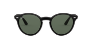 Ray-Ban round sunglasses with black frame and dark green lenses