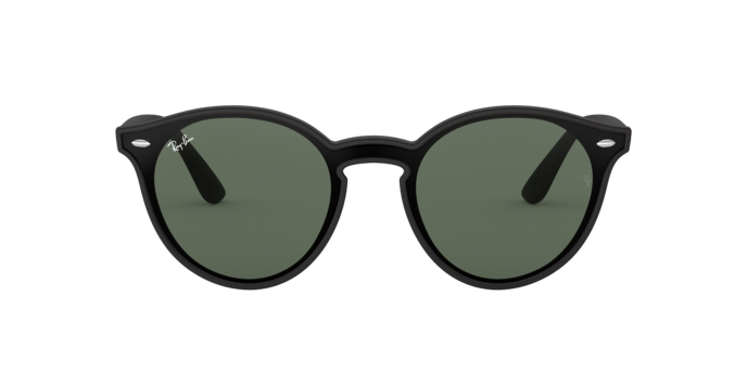 Ray-Ban round sunglasses with black frame and dark green lenses