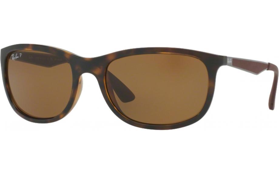 Ray-Ban RB4267 polarized sunglasses with light Havana frames and brown tinted lenses