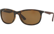 Ray-Ban RB4267 polarized sunglasses with light Havana frames and brown tinted lenses