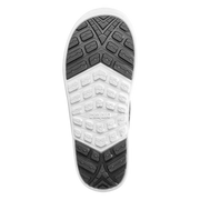 Men's black slip-on shoes outsole with deep tread and white rubber edge