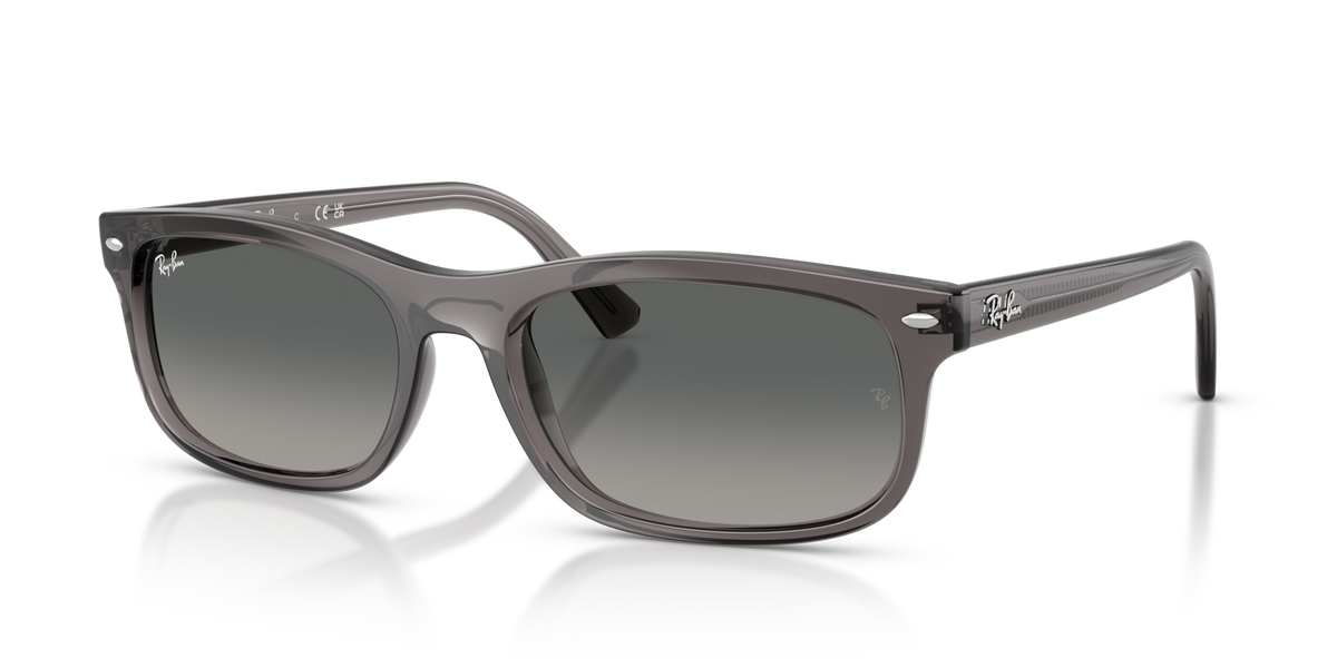 Ray-Ban RB2224 sunglasses with light grey frame and grey gradient lenses