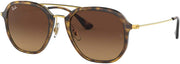 Ray-Ban RB4273 round sunglasses with light Havana frame and dark brown gradient lenses