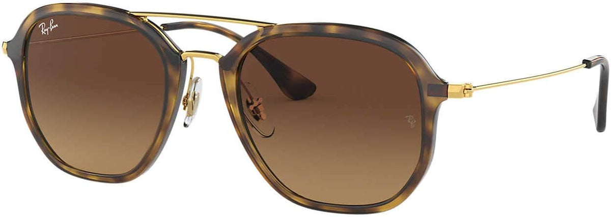 Ray-Ban RB4273 round sunglasses with light Havana frame and dark brown gradient lenses