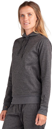 Women's lightweight pullover hoodie with hood and kangaroo pocket, dark gray