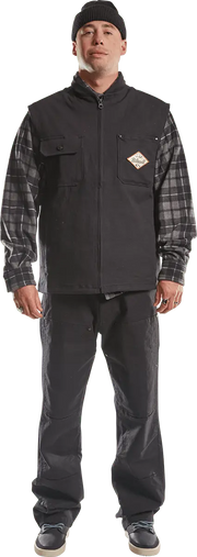Black men’s Biltwell cargo pants with multiple pockets and straight-leg fit