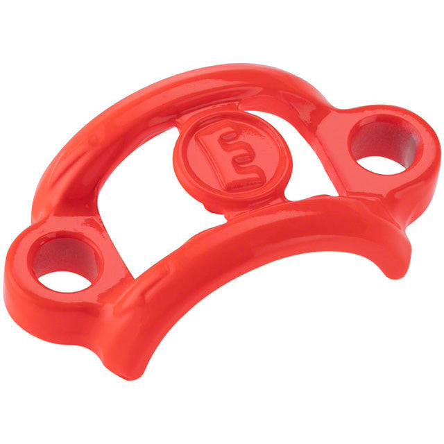 Neon red alloy handlebar clamp with Magura logo