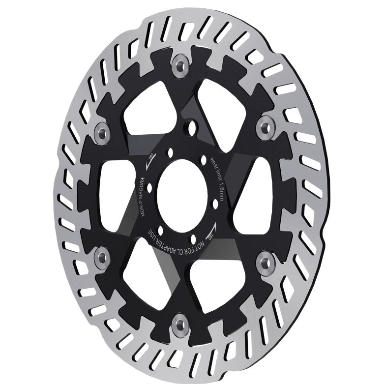 180mm 6-bolt disc brake rotor, silver outer ring with black center