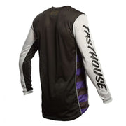 Fasthouse Originals air-cooled jersey back, black with white sleeve graphic and stripe