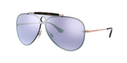 Ray-Ban Blaze Shooter aviator sunglasses with purple mirrored lenses and copper frame