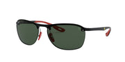 Ray-Ban Scuderia Ferrari sunglasses with black frame, dark green lenses, red accents