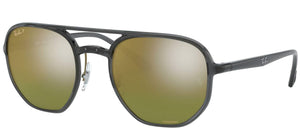 Transparent Dark Grey/Polarized Green Mirrored Gold Gradient
