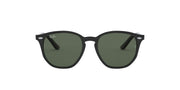 Kids sunglasses with dark green lenses and dark frame, rounded cat-eye style