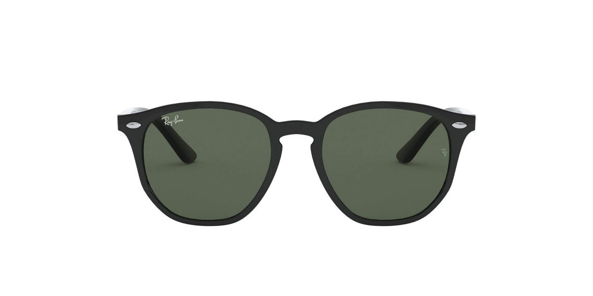 Kids sunglasses with dark green lenses and dark frame, rounded cat-eye style