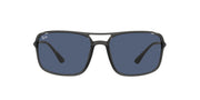 Ray-Ban RB4375 sunglasses with dark blue lenses and translucent dark grey frame