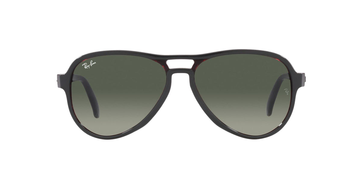 Ray-Ban RB4355 Vagabond sunglasses with dark green lenses and dark frame