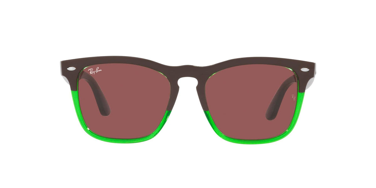 Ray-Ban Steve low-bridge fit sunglasses with dark brown lenses and green-tinted frame